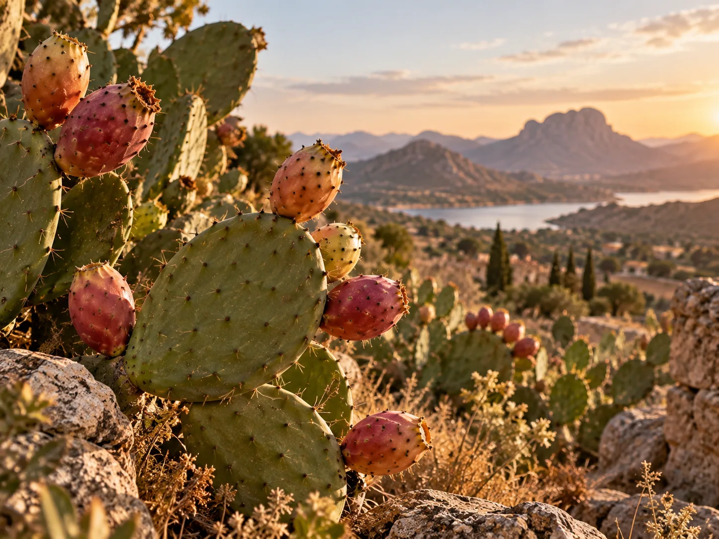 Cactus sauvage Opuntia ficus-indica au Mexique dans un décor naturel lumineux