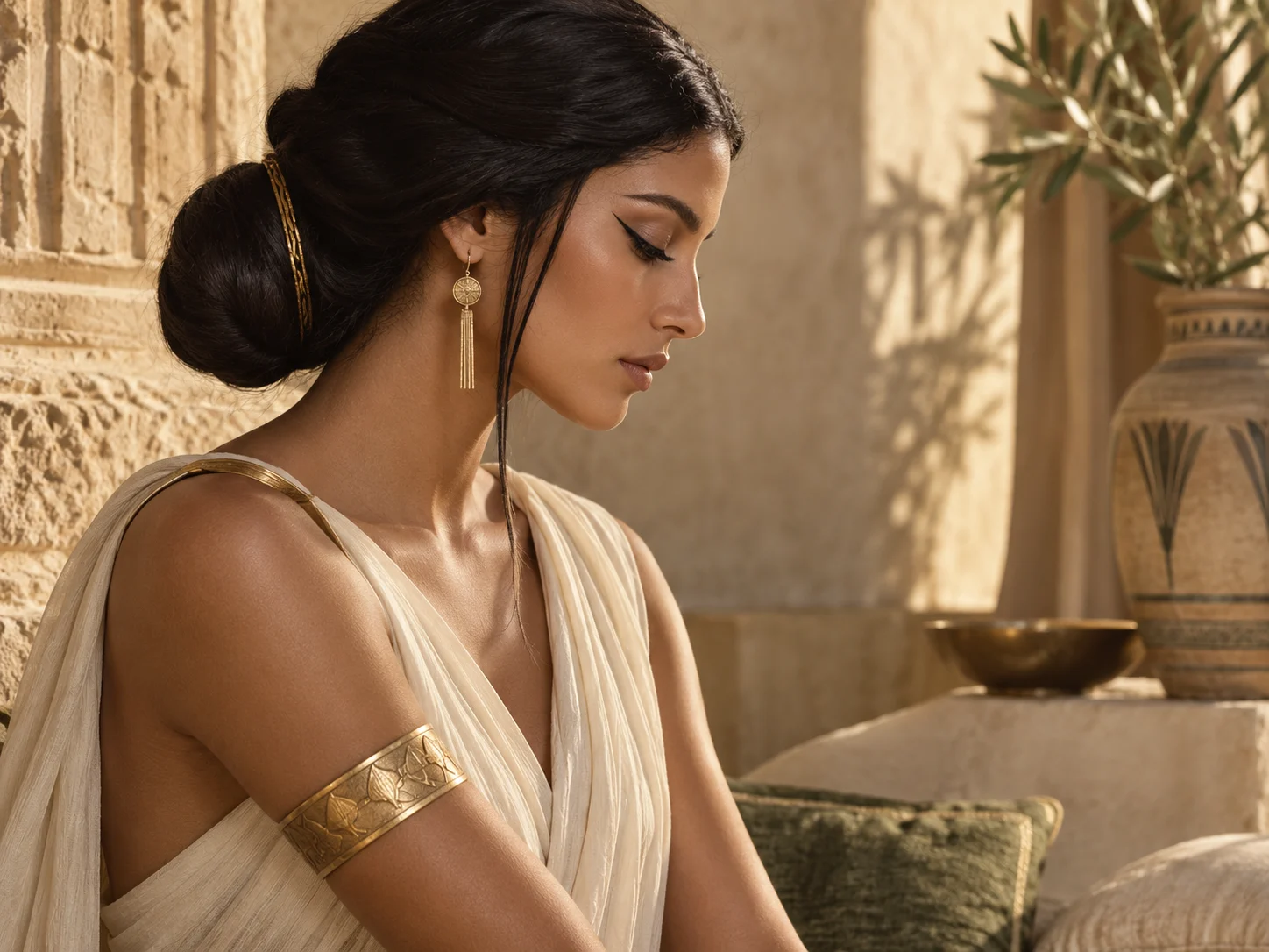 profil adulte inspiré de la beauté égyptienne antique et du khôl