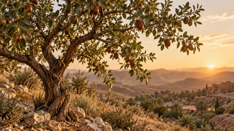 Arbre de jujubier dans un paysage chaud entre Méditerranée et Moyen-Orient
