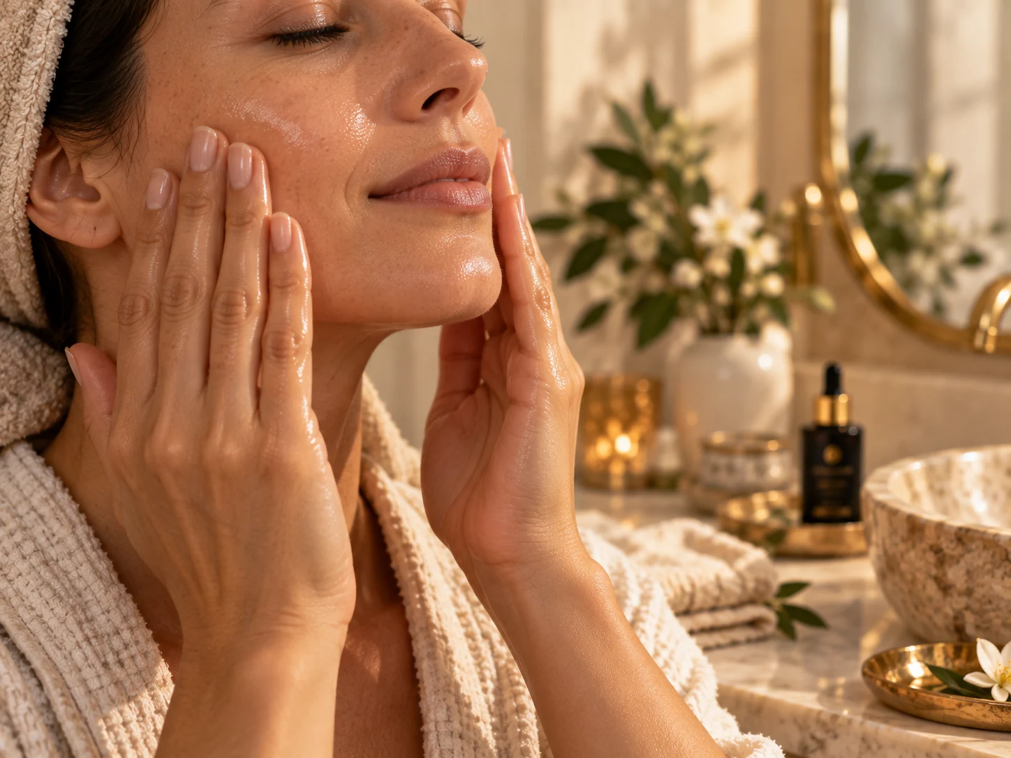 Massage doux du visage avec huile de figue de Barbarie Éclorya