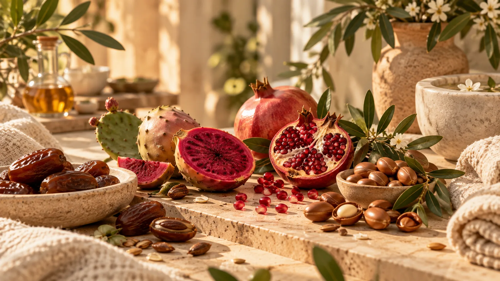 Meilleure huile anti-rides naturelle avec figue de Barbarie, grenade, argan, dattes et Élixir Royal Éclorya