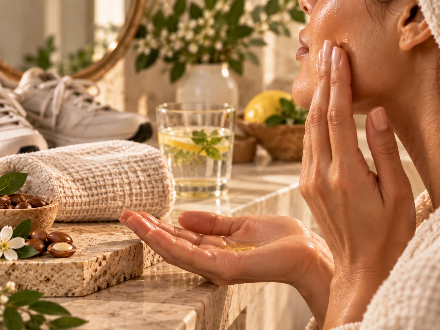 Routine beauté peau avec quelques gouttes d’Élixir Royal Éclorya